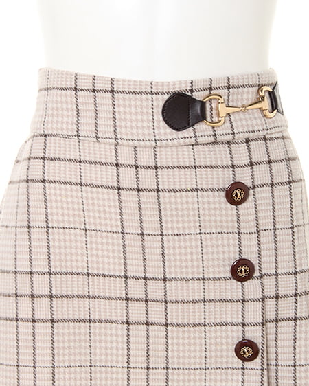 INGNI(イング) ビット付起毛チェック柄台形/スカート アイボリー