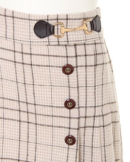 INGNI(イング) ビット付起毛チェック柄台形/スカート アイボリー