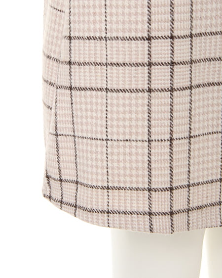 INGNI(イング) ビット付起毛チェック柄台形/スカート アイボリー