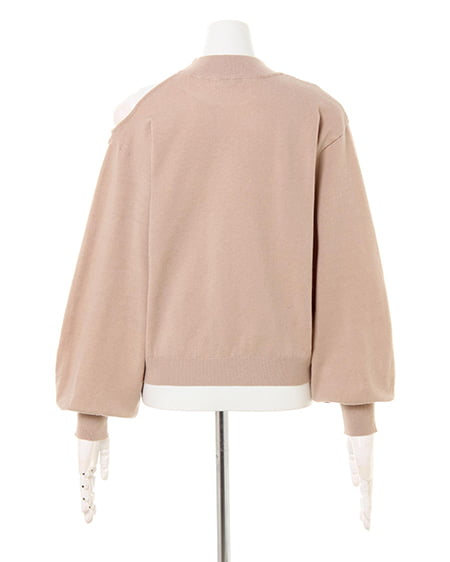 INGNI(イング) アシメボリューム長袖ニット ベージュ