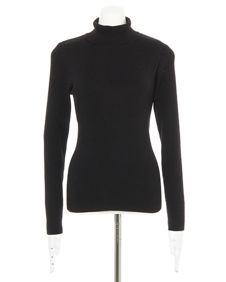 INGNI(イング) リブタートルニット クロ