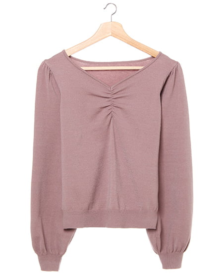 【WEB先行】ボリュームスリーブ／フロントギャザーニット