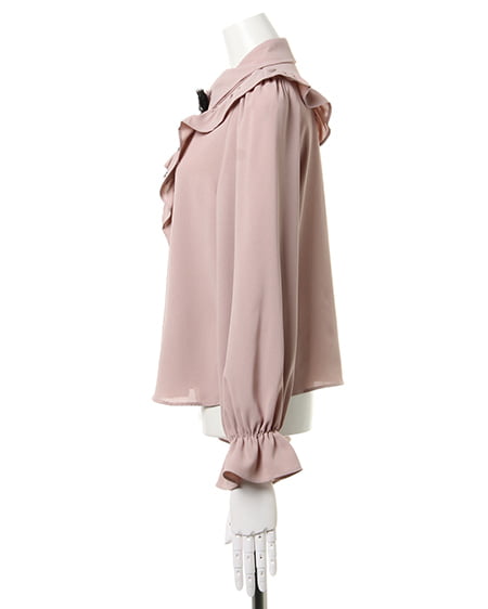 INGNI(イング) ブローチ付フリル/ブラウス ピンク