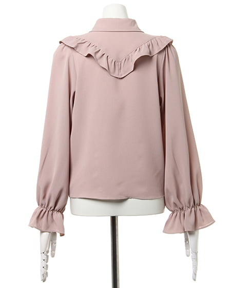 INGNI(イング) ブローチ付フリル/ブラウス ピンク