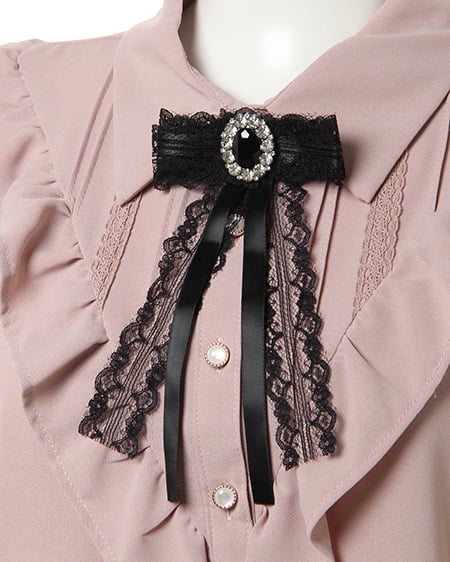 INGNI(イング) ブローチ付フリル/ブラウス ピンク