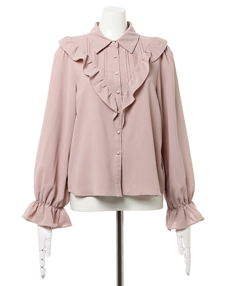 INGNI(イング) ブローチ付フリル/ブラウス ピンク