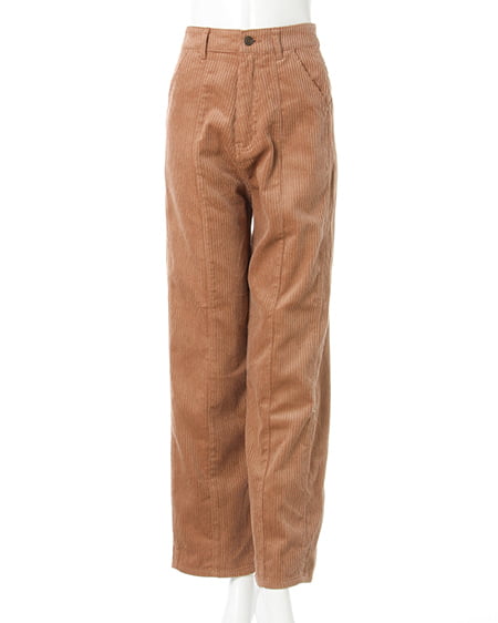 INGNI(イング) バックレースUPコーデュロイストレート/パンツ モカ