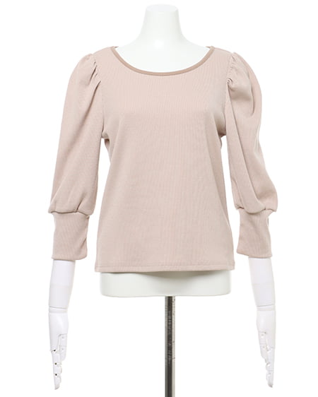 INGNI(イング) バックリボンリブ/トップス ベージュ