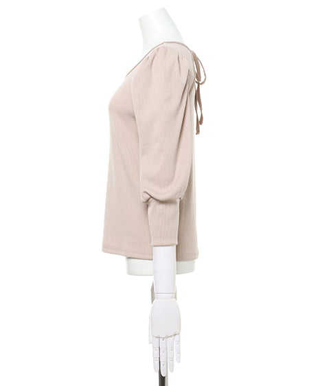 INGNI(イング) バックリボンリブ/トップス ベージュ