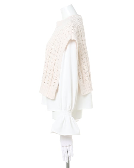 INGNI(イング) 【セットアップ】スカシベスト+ブラウスSET アイボリー