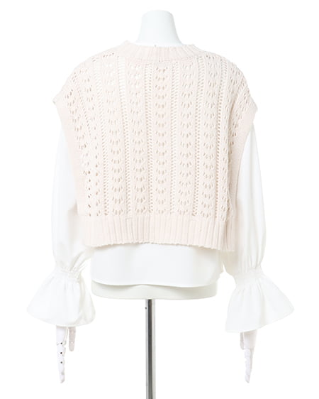 INGNI(イング) 【セットアップ】スカシベスト+ブラウスSET アイボリー