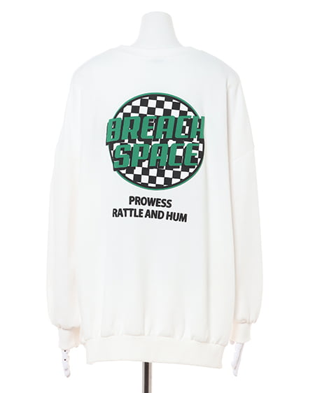 INGNI(イング) Backチェッカーサークルロゴスウェット/チュニックトップス オフホワイト