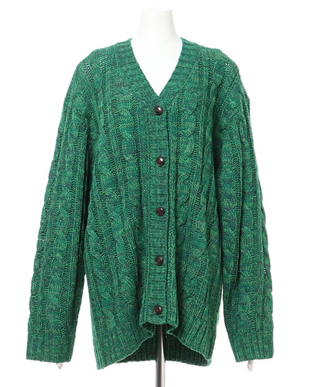 INGNI(イング) メランジケーブルVネックカーディガン グリーン