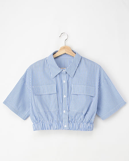 【5／21までの限定価格】裾ゴムショート半袖シャツ