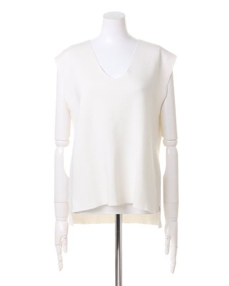 INGNI(イング) ミラノリブVネックニット アイボリー