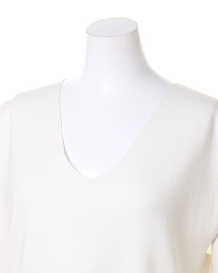 INGNI(イング) ミラノリブVネックニット アイボリー