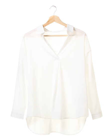 allamanda(アラマンダ) スキッパーシャツ オフホワイト