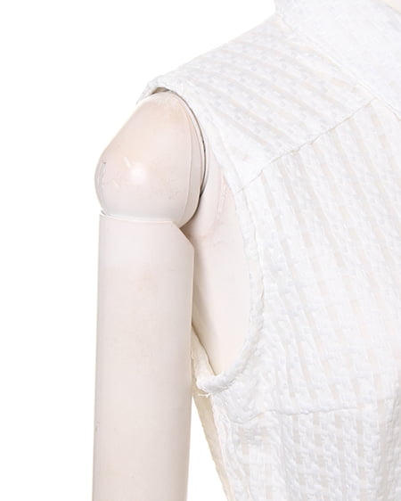 INGNI(イング) シアーチェックノースリシャツ/ワンピース オフホワイト