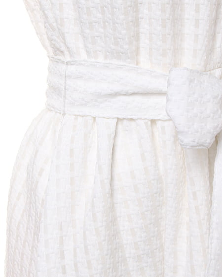 INGNI(イング) シアーチェックノースリシャツ/ワンピース オフホワイト