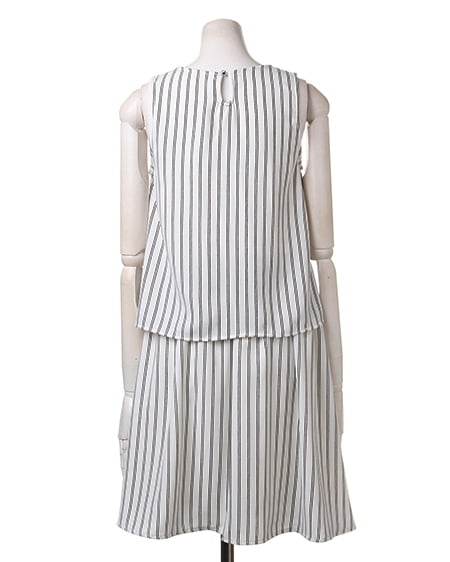 INGNI(イング) F&Fノースリ/ワンピース オフホワイト/ストライプ