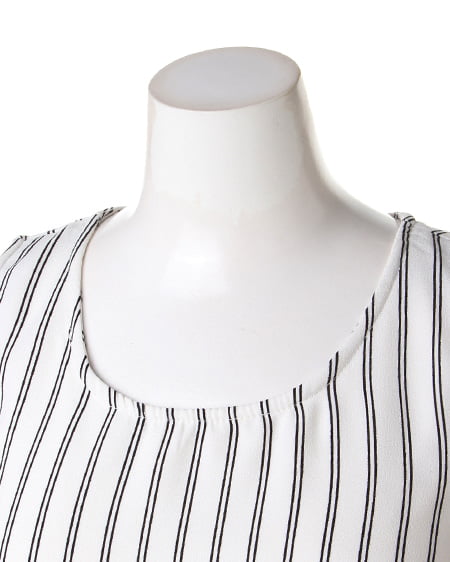 INGNI(イング) F&Fノースリ/ワンピース オフホワイト/ストライプ