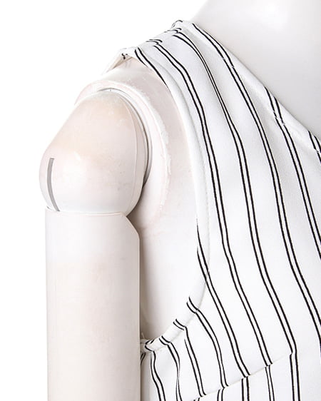 INGNI(イング) F&Fノースリ/ワンピース オフホワイト/ストライプ