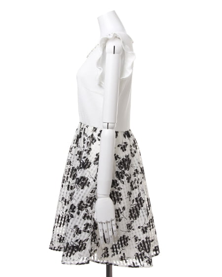 INGNI(イング) モノトーン花柄SKドッキング/ワンピース オフホワイト/オフホワイト