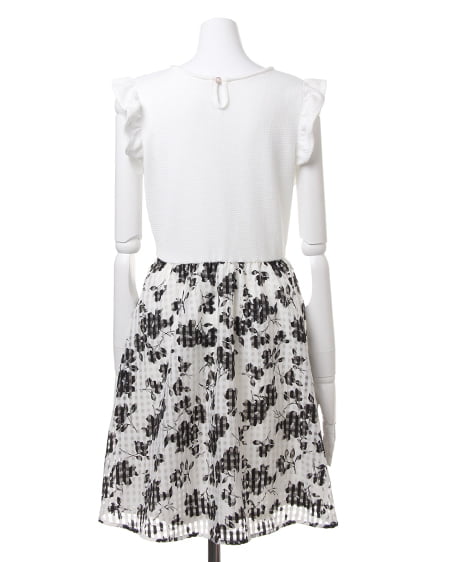 INGNI(イング) モノトーン花柄SKドッキング/ワンピース オフホワイト/オフホワイト