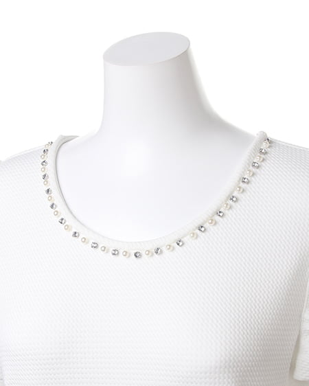 INGNI(イング) モノトーン花柄SKドッキング/ワンピース オフホワイト/オフホワイト