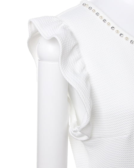 INGNI(イング) モノトーン花柄SKドッキング/ワンピース オフホワイト/オフホワイト