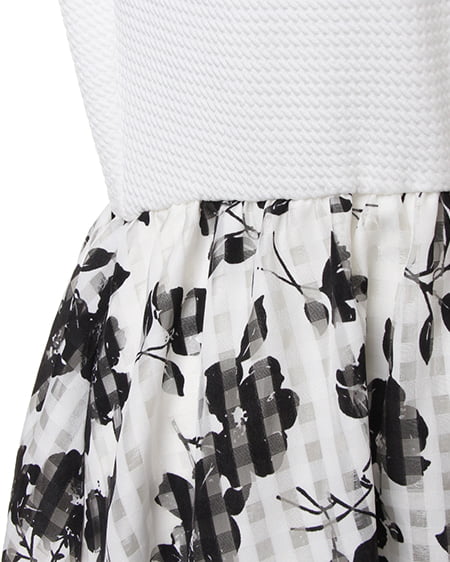 INGNI(イング) モノトーン花柄SKドッキング/ワンピース オフホワイト/オフホワイト