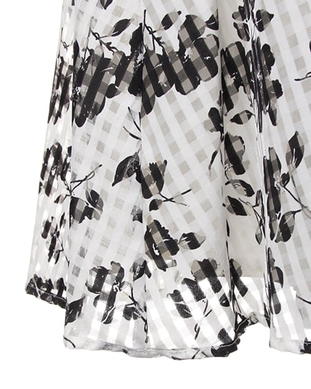 INGNI(イング) モノトーン花柄SKドッキング/ワンピース オフホワイト/オフホワイト