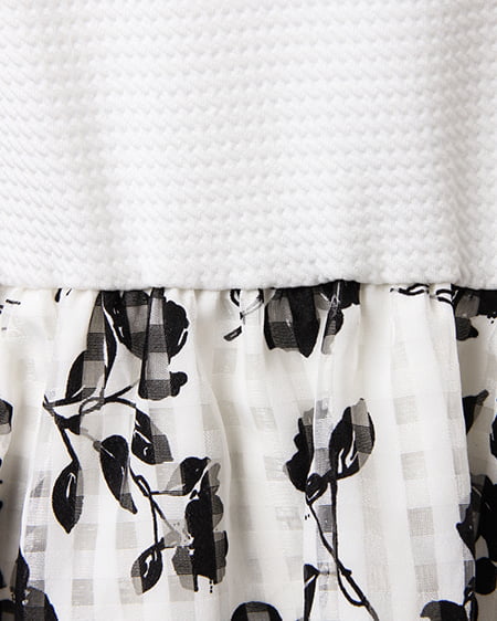 INGNI(イング) モノトーン花柄SKドッキング/ワンピース オフホワイト/オフホワイト