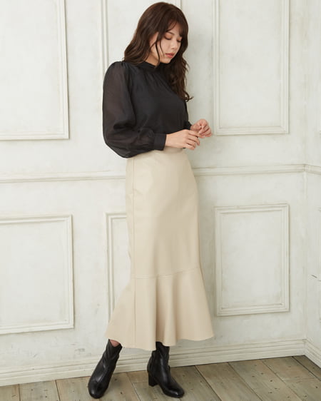 INGNI（イング） 合皮マーメイドスカート ｱｲﾎﾞﾘｰ