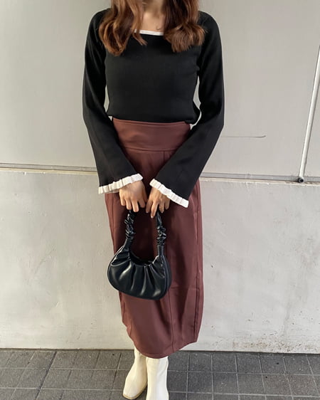 INGNI(イング) ギャザーミニハンドルバッグ クロ