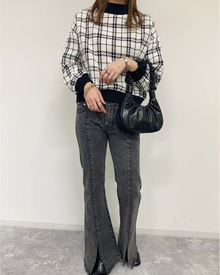 INGNI(イング) ギャザーミニハンドルバッグ クロ