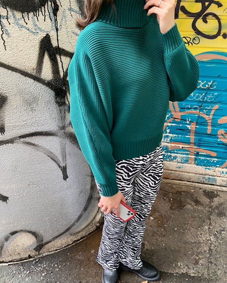 INGNI（イング） カットリブフレアパンツ ｾﾞﾌﾞﾗ