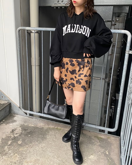 INGNI（イング） アニマル柄スエード台形／スカート ｶｳ