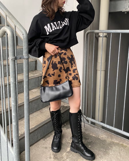 INGNI（イング） アニマル柄スエード台形／スカート ｶｳ