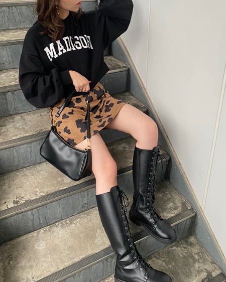 INGNI（イング） アニマル柄スエード台形／スカート ｶｳ