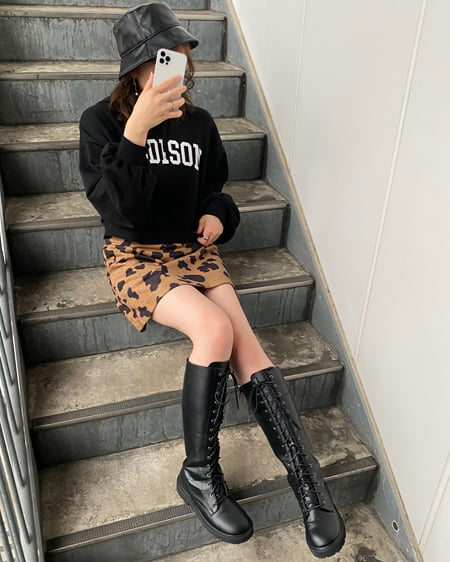 INGNI（イング） アニマル柄スエード台形／スカート ｶｳ