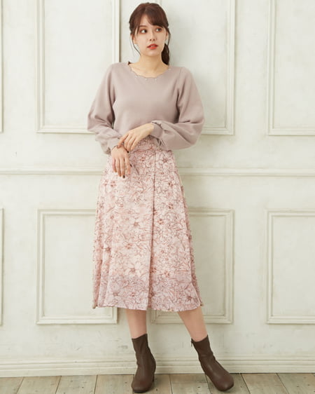 花柄シフォンミモレ スカート Allamanda アラマンダ 公式通販 Ingni Store 花柄シフォンミモレ スカート Allamanda アラマンダ 公式通販 Ingni Store
