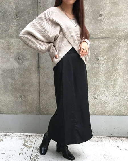 カシュクールニット+ツイルナロースカートA/SET|INGNI(イング カシュクールニット+ツイルナロースカートA/SET|INGNI(イング