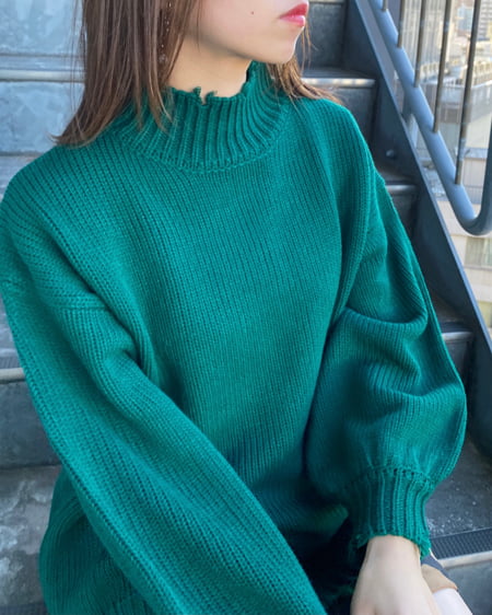 INGNI(イング) ブロークンハイネック/ニット グリーン