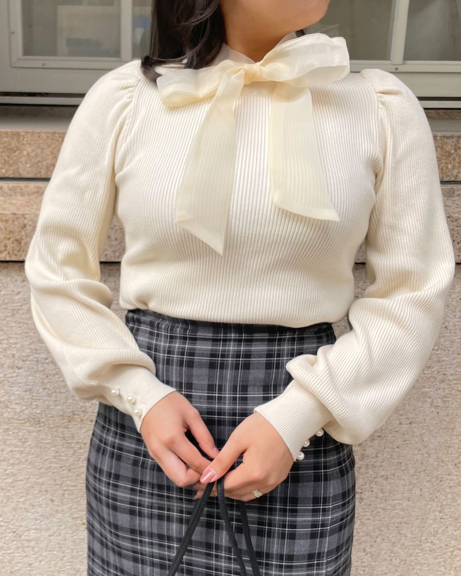 異素材ボウタイニット｜allamanda(アラマンダ) 公式通販｜INGNI STORE