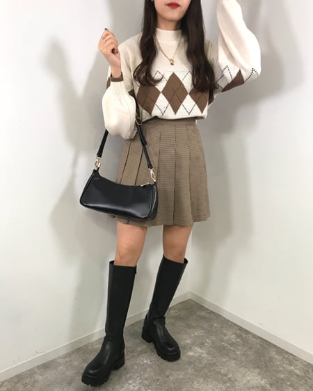 カジュアルガーリーセットアップ♡チェック柄ショートジャケット