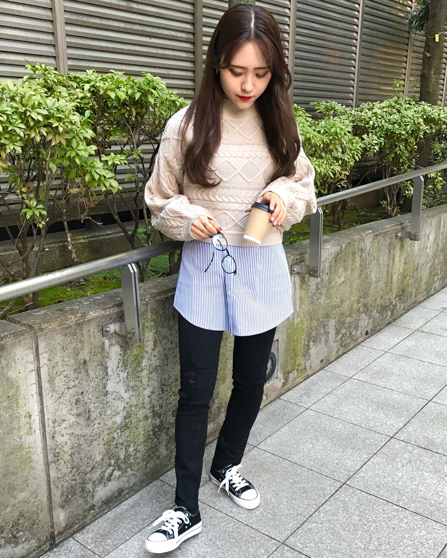 ハイウエスト／サイドスラッシュスキニーパンツ｜INGNI(イング