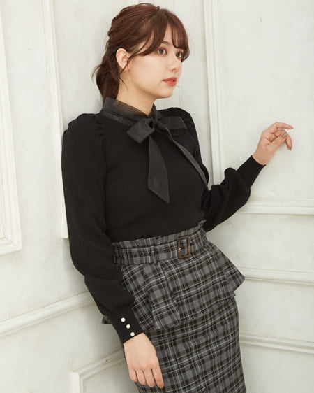 異素材ボウタイニット｜allamanda(アラマンダ) 公式通販｜INGNI STORE