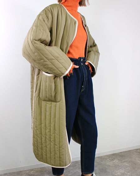 【WEB限定】ロングキルティングアウター／コート（ＯＵＴＬＥＴ）
