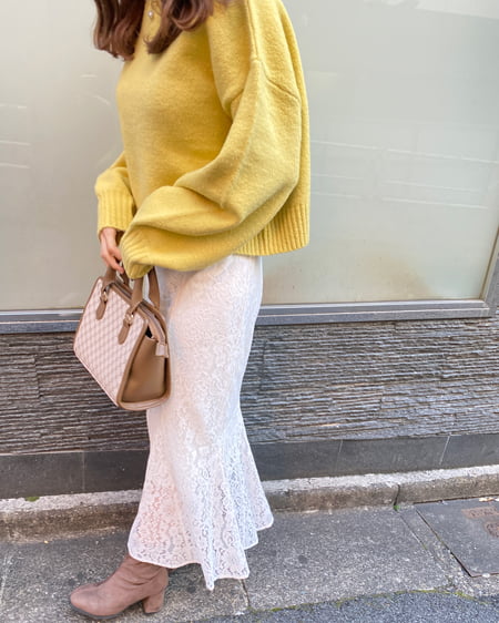 INGNI（イング） レースマーメイド／スカート ｵﾌﾎﾜｲﾄ